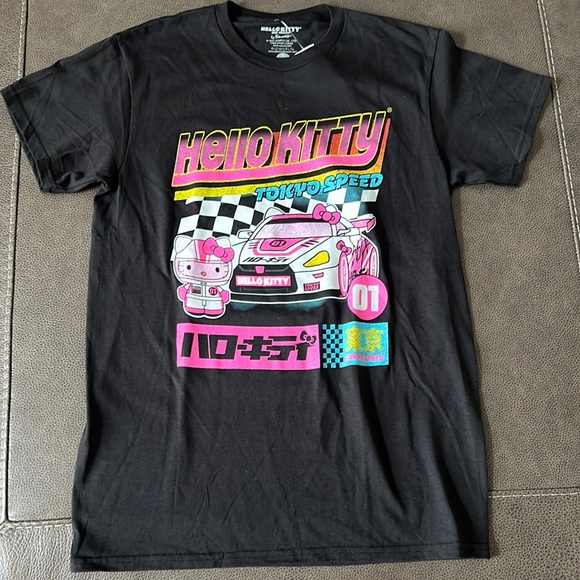 New Hello Kitty Tokyo Speed Black Race Car T-Shirt Tee S Sanrio - Picture 1 of 5